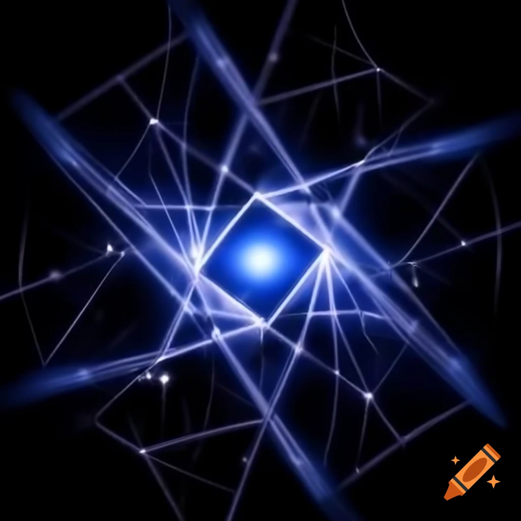 Abstract chaos geometry representing magic in space with constellations