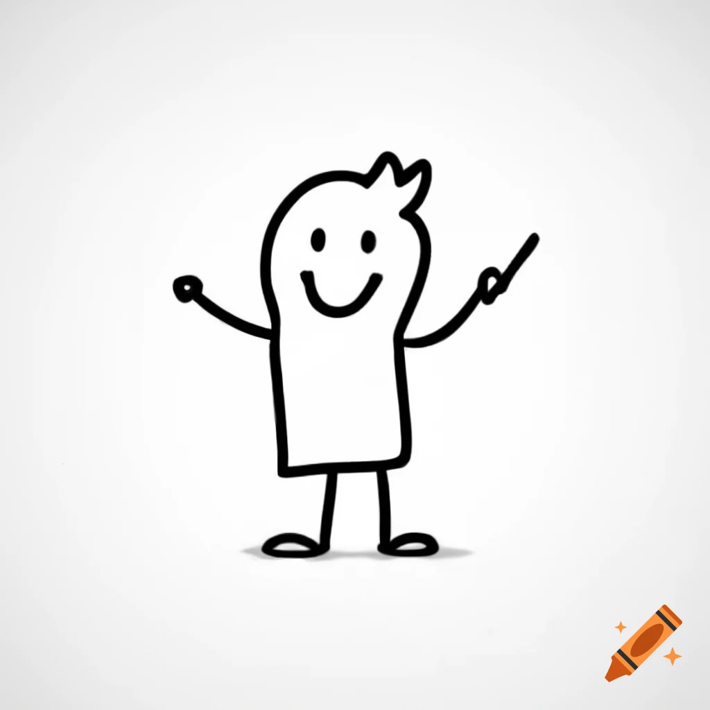 Happy stick man character illustration