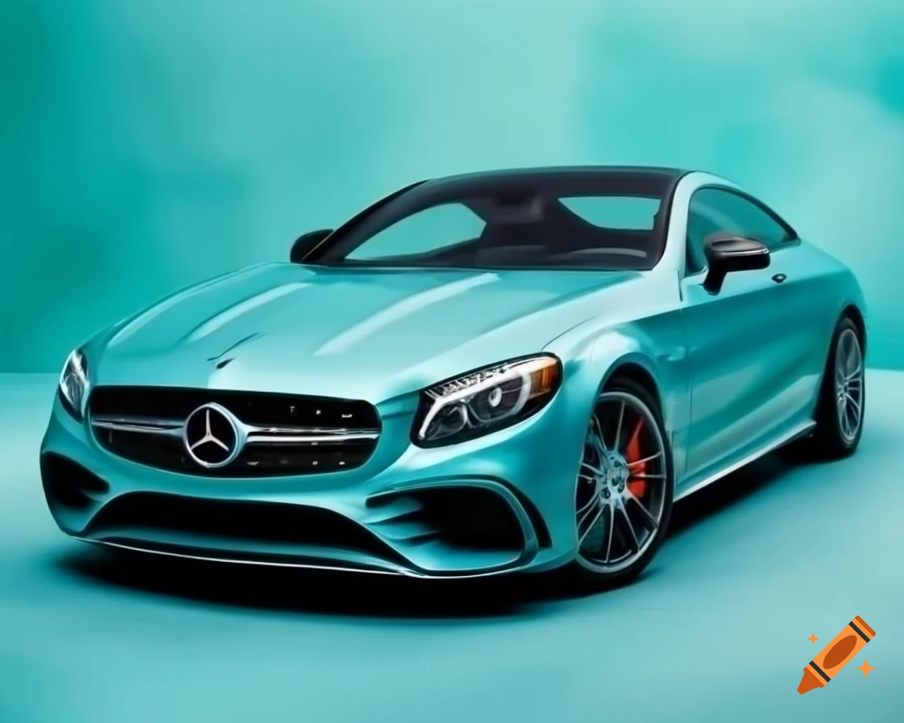 2017 Mercedes S65 coupe in pastel teal paint