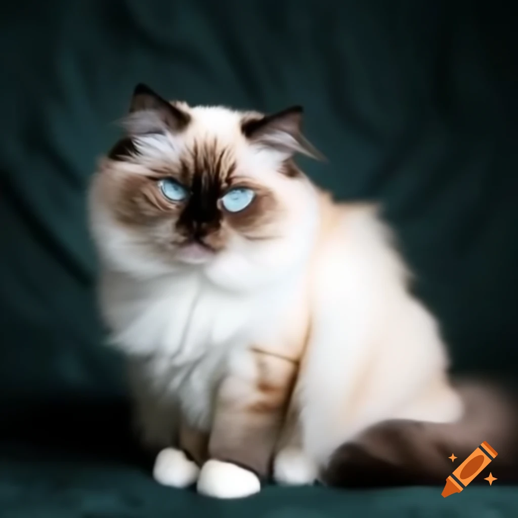 Ragdoll cat with stunning blue eyes