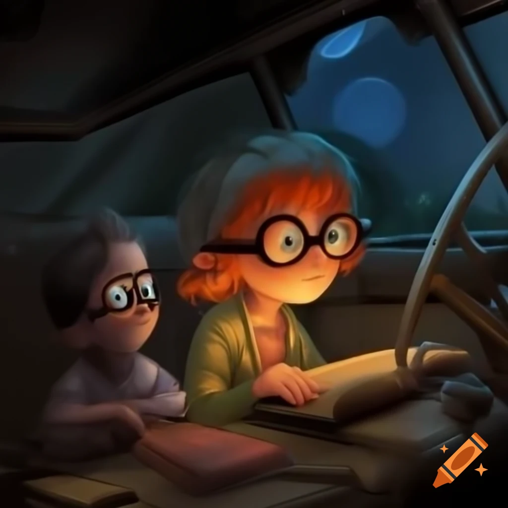 Character Robin Hamilton Maule working on 1970s Yellow Datsun in junkyard at night