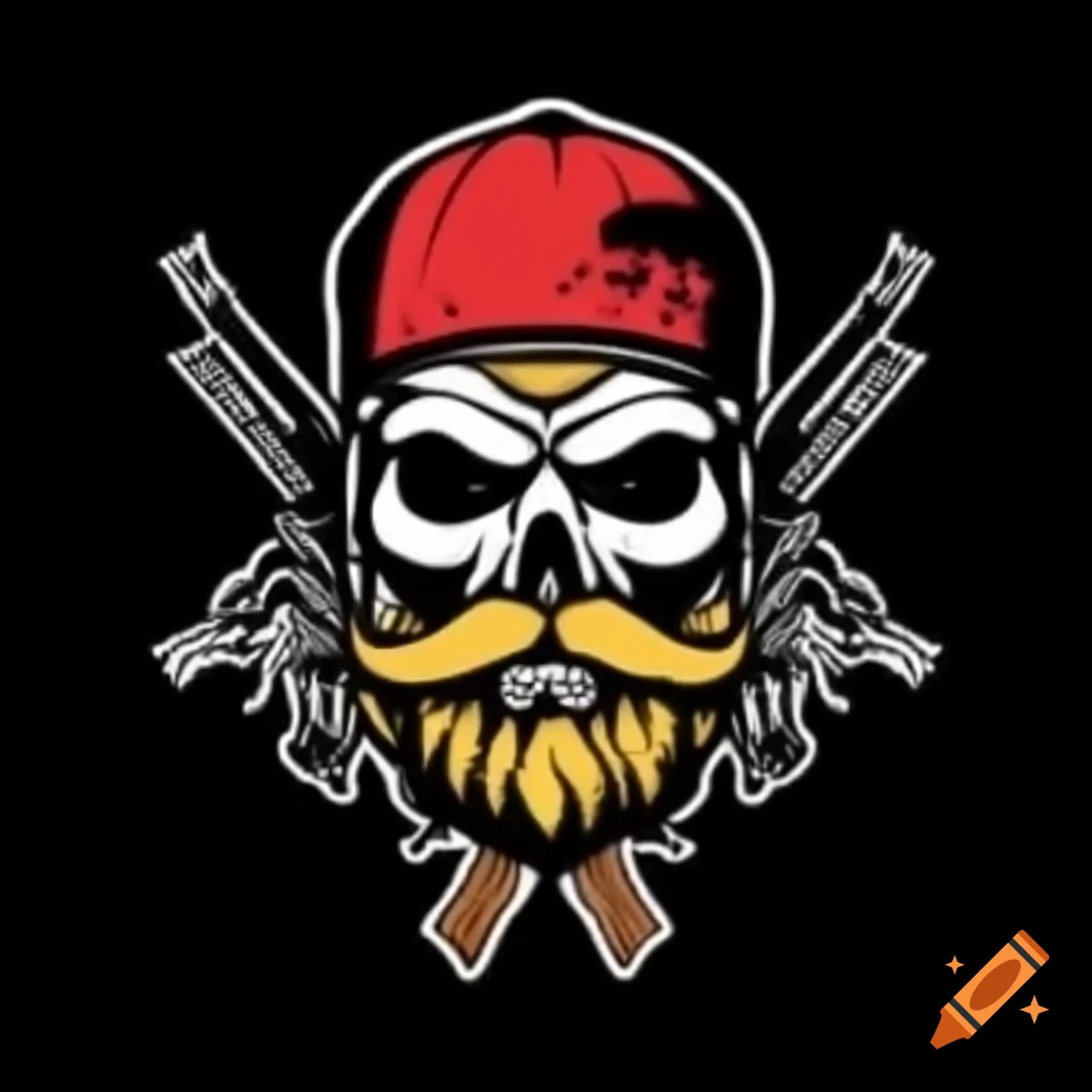 Logo design for South Side Kingz featuring a skull with goatee and guns
