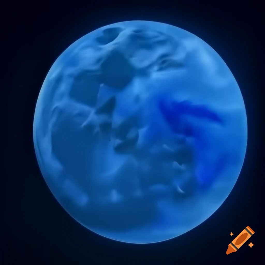 Abstract blue concrete representation of a moon