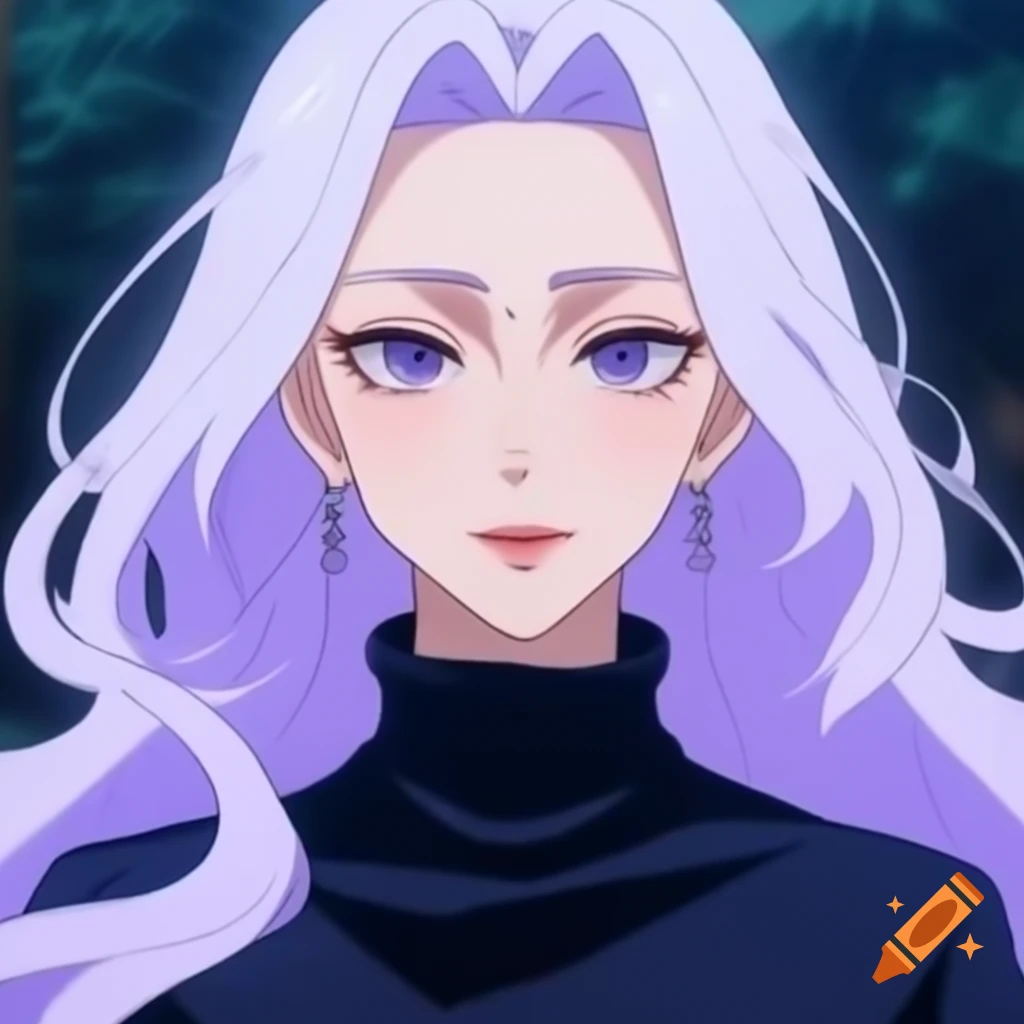 Heroine character from Jujutsu Kaisen with pale lavender hair as high grade sorcerer