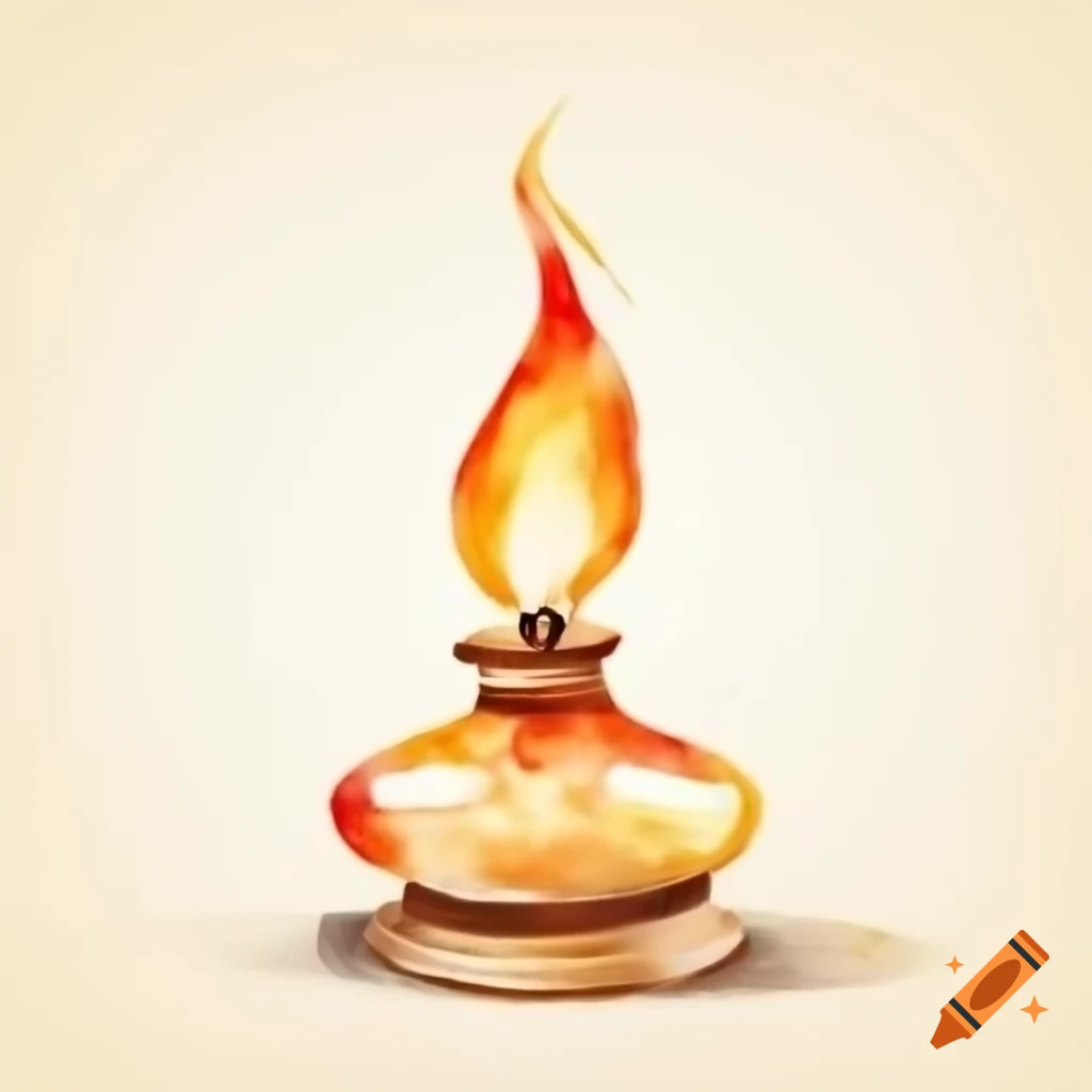 Logo design featuring a burning oil lamp