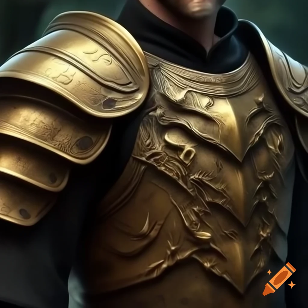 Golden medieval fantasy shoulder pads