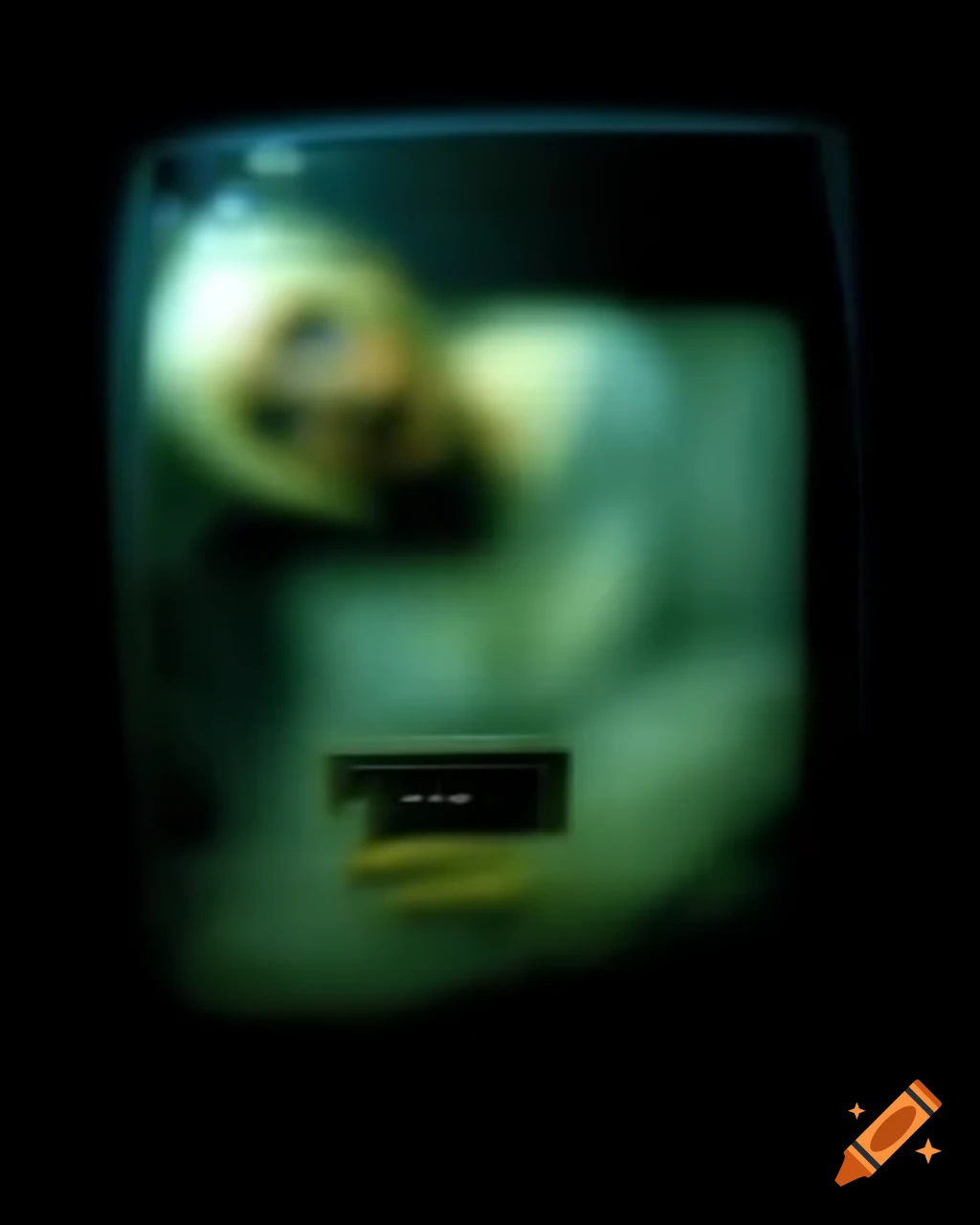 Creepy woman apparition in analogue horror style captured on trailcam