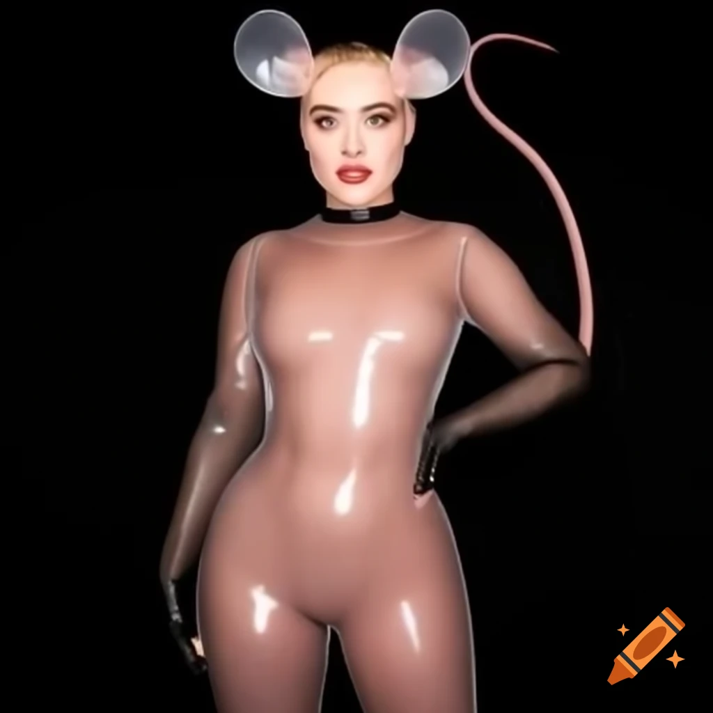 Transparent latex rat costume worn by Florence Pugh