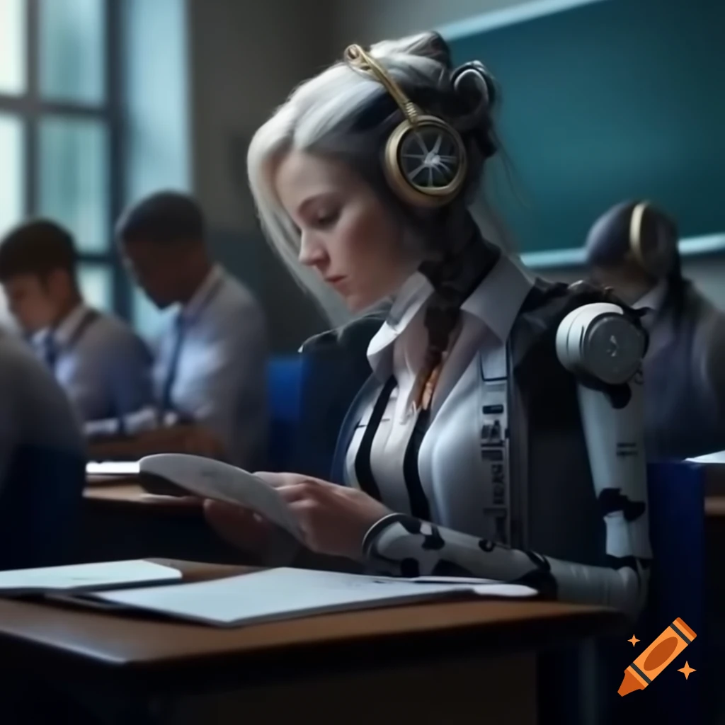 Teacher discussing academic honesty and AI with students