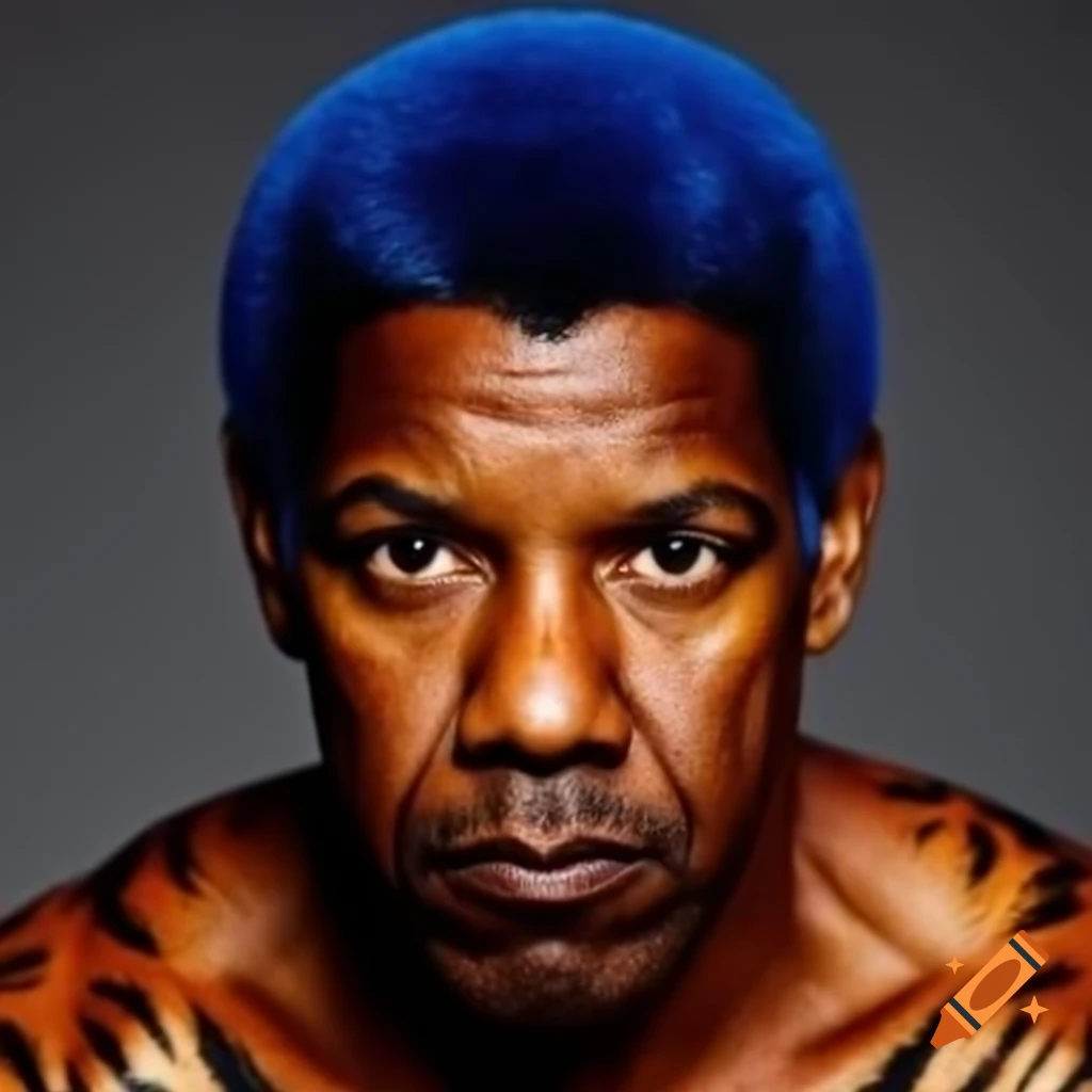 Muscular Figure With Tiger style Makeup And Colorful Hair On Craiyon