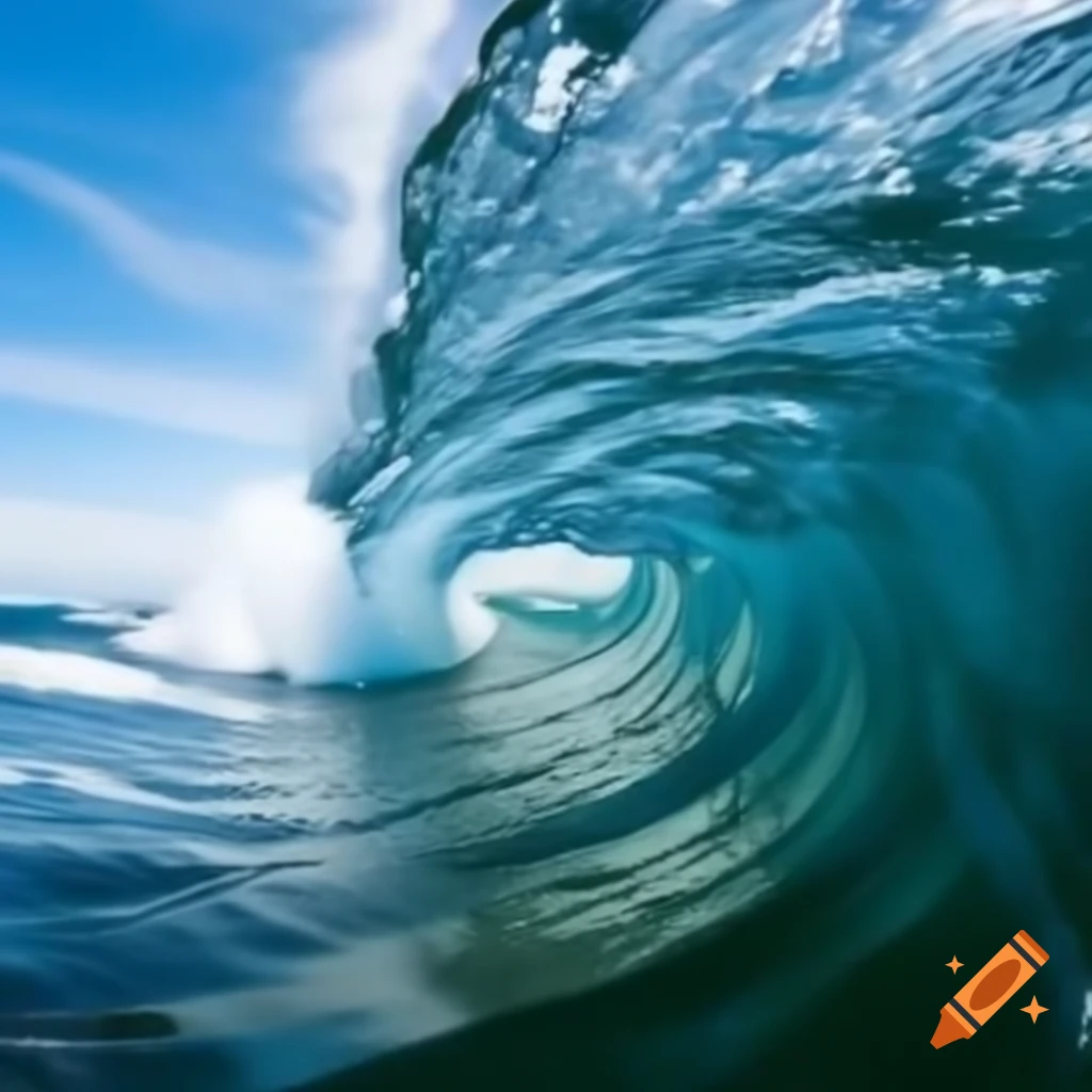 Ocean waves crashing on shore