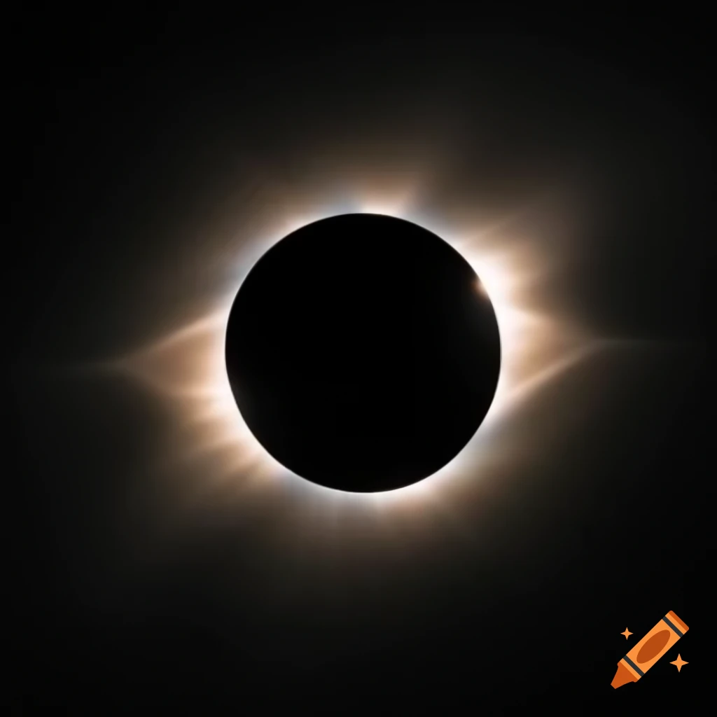 Dark solar eclipse with visible corona