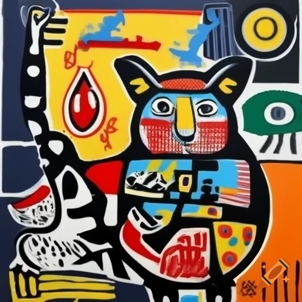 Luxury animals painting by Jean-Michel Basquiat