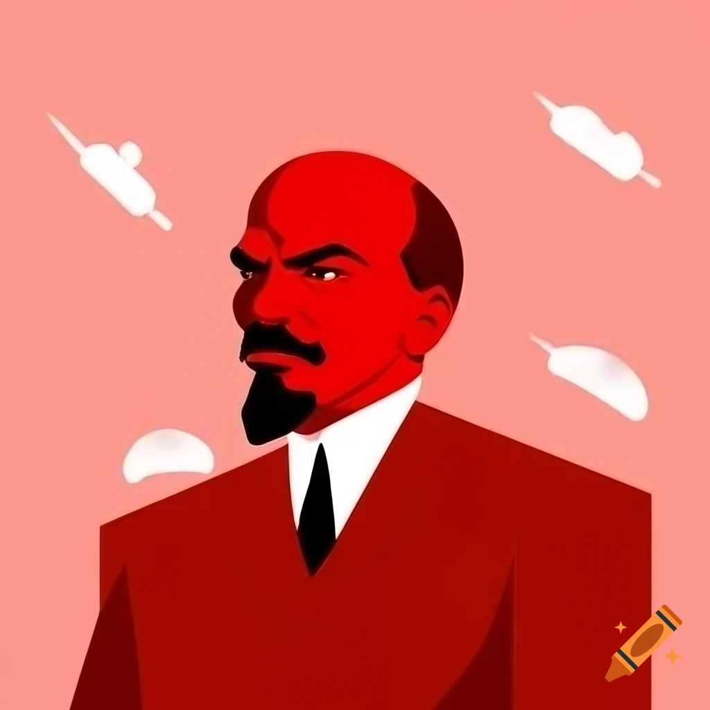 Constructivist avant-garde art featuring Lenin