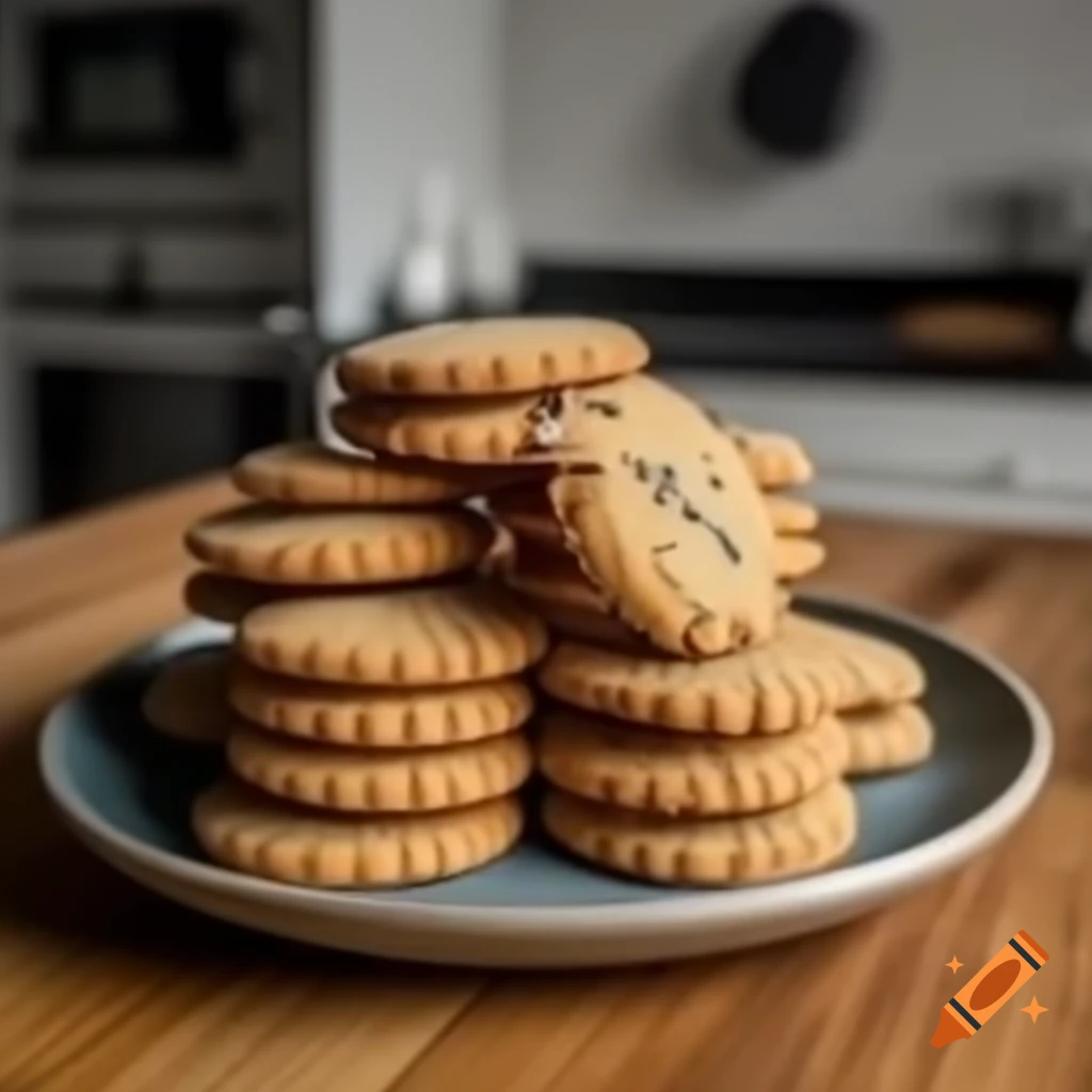 Homemade cookies on a plate on kitchen table