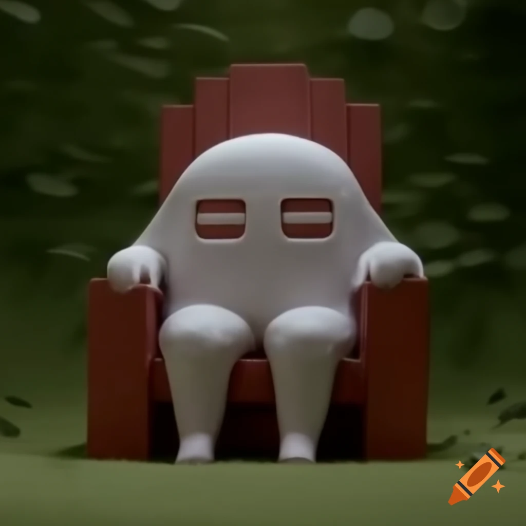 Boxy throne designed as a hollow seated figure