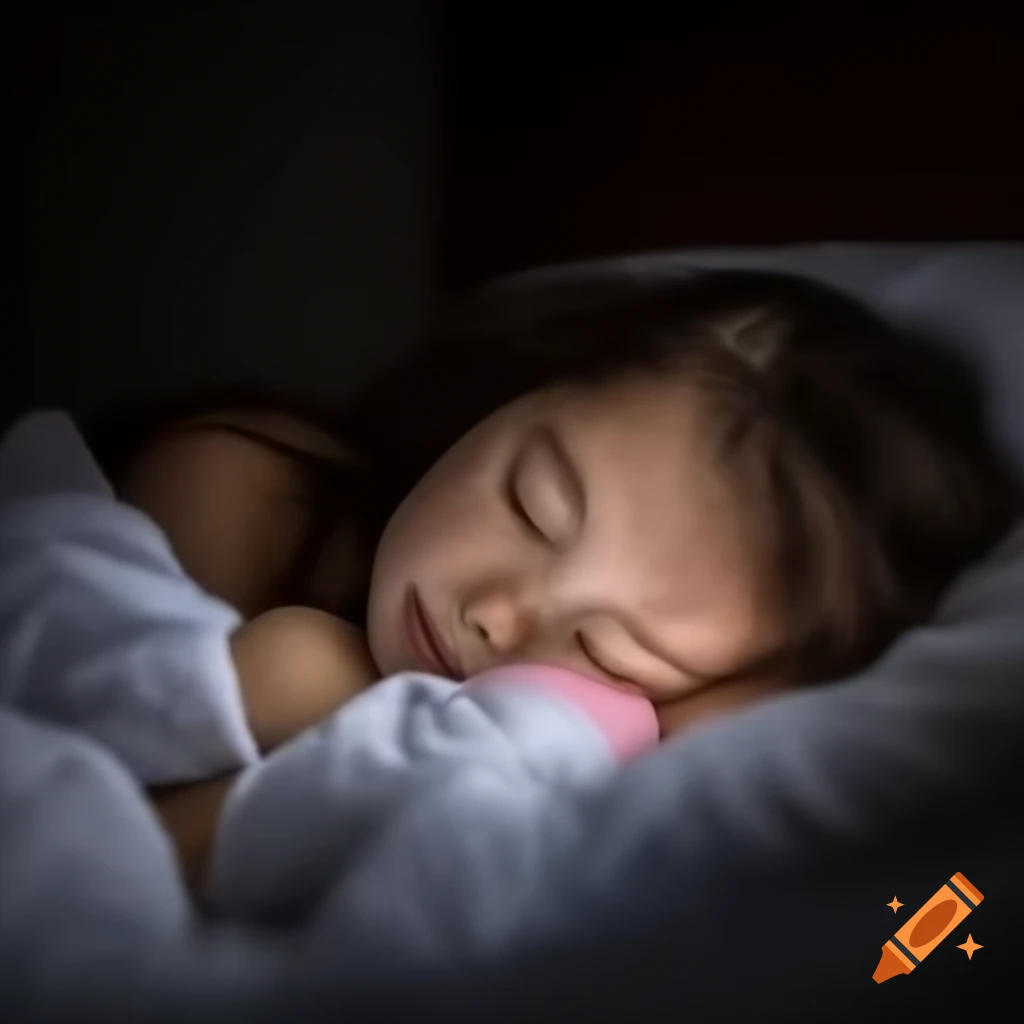 High detail depiction of a girl asleep in bed