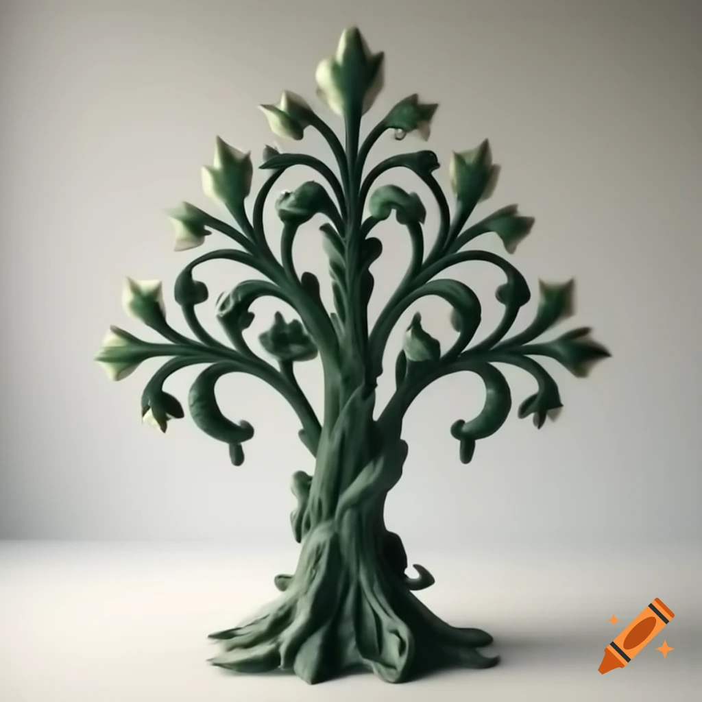Art Nouveau sculpture depicting nature elements