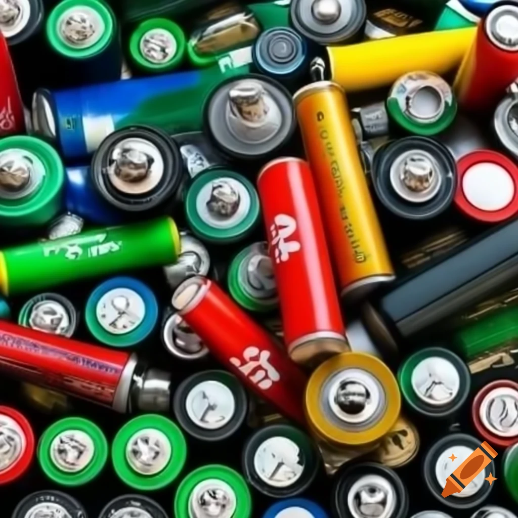 Various batteries arranged on a surface