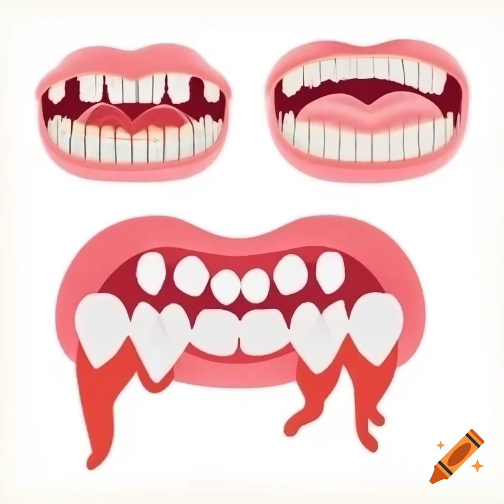 Illustration of mucosal bleeding in teeth and mouth on craiyon