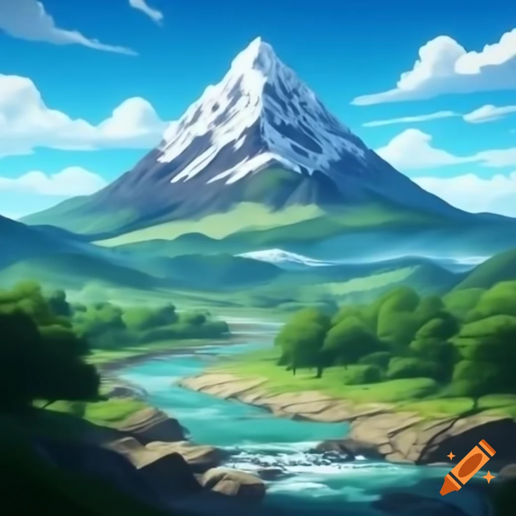 Mountain landscape with a flowing river