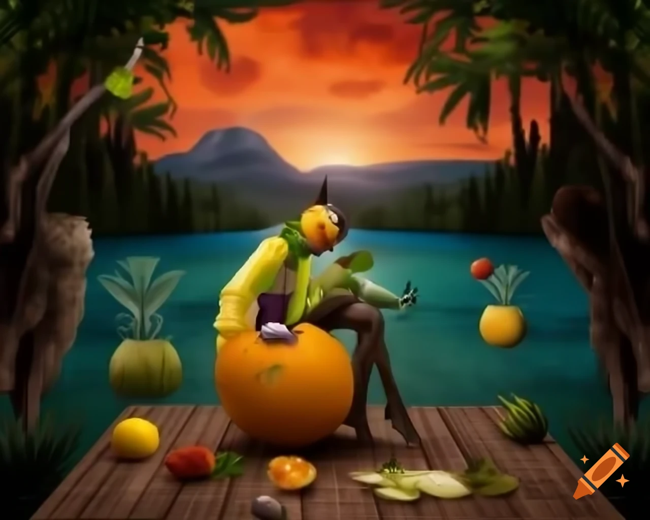 Surreal hyperrealistic world created with advanced technologies blending nature