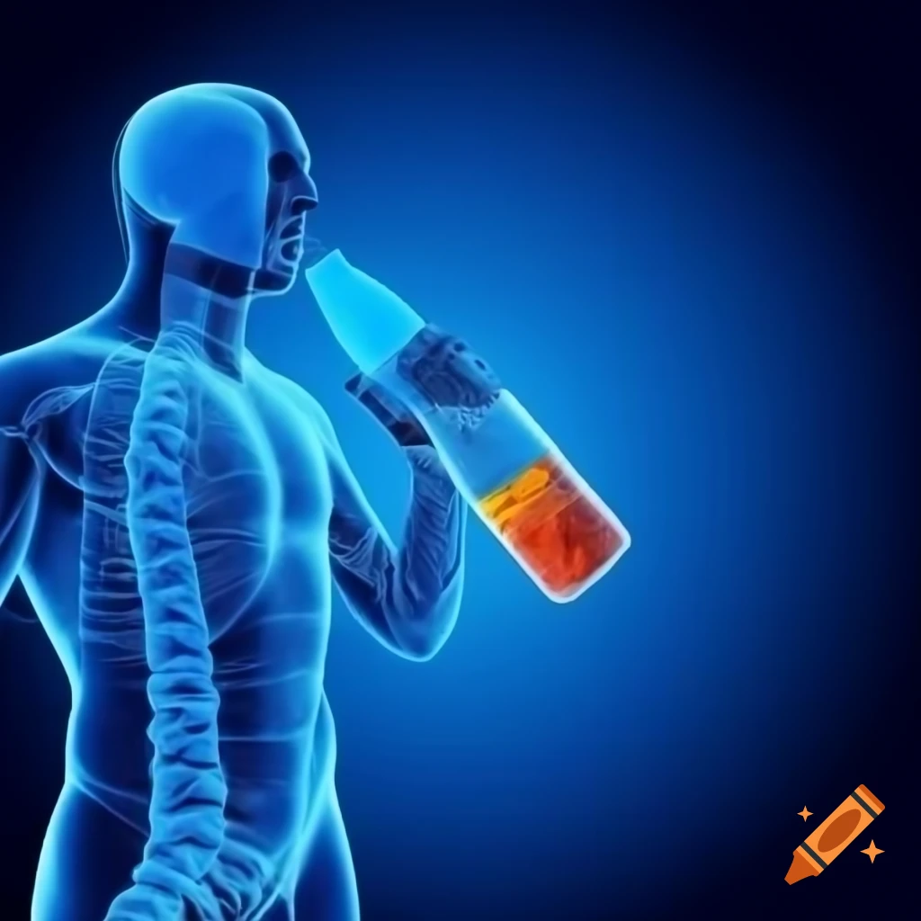 Person drinking from protein shaker