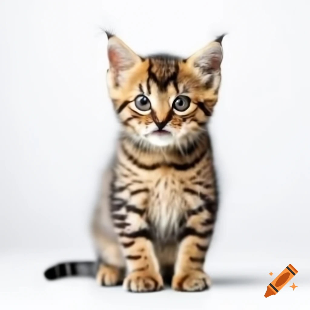Cute kitten on white background