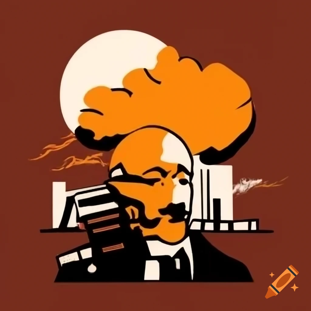 Lenin depicted in a constructivist art style