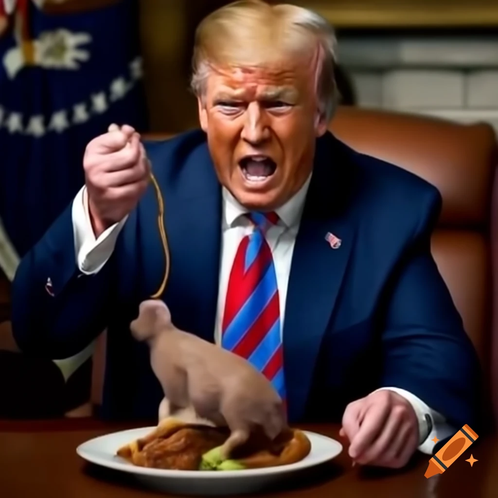 Donald Trump Enjoying A Pizza On Craiyon