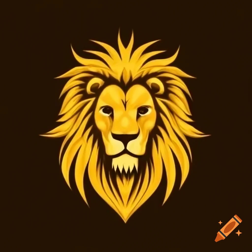 Intricate golden lion head sculpture