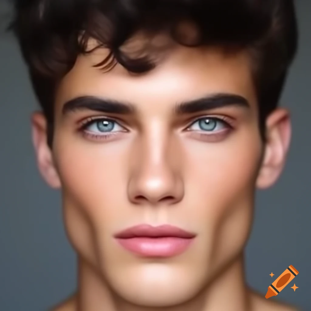 Handsome man with wavy blonde hair and blue eyes on craiyon