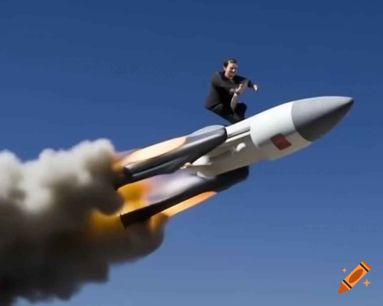 Elon Musk on a rocket launch pad