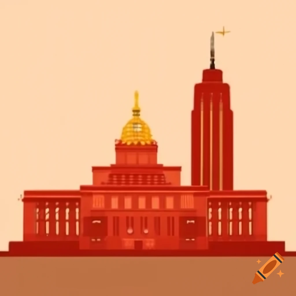 Constructivist avant-garde art featuring Lenin with building in background
