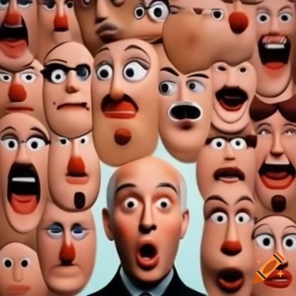 Vintage 1950s advertisement featuring surprised faces collage