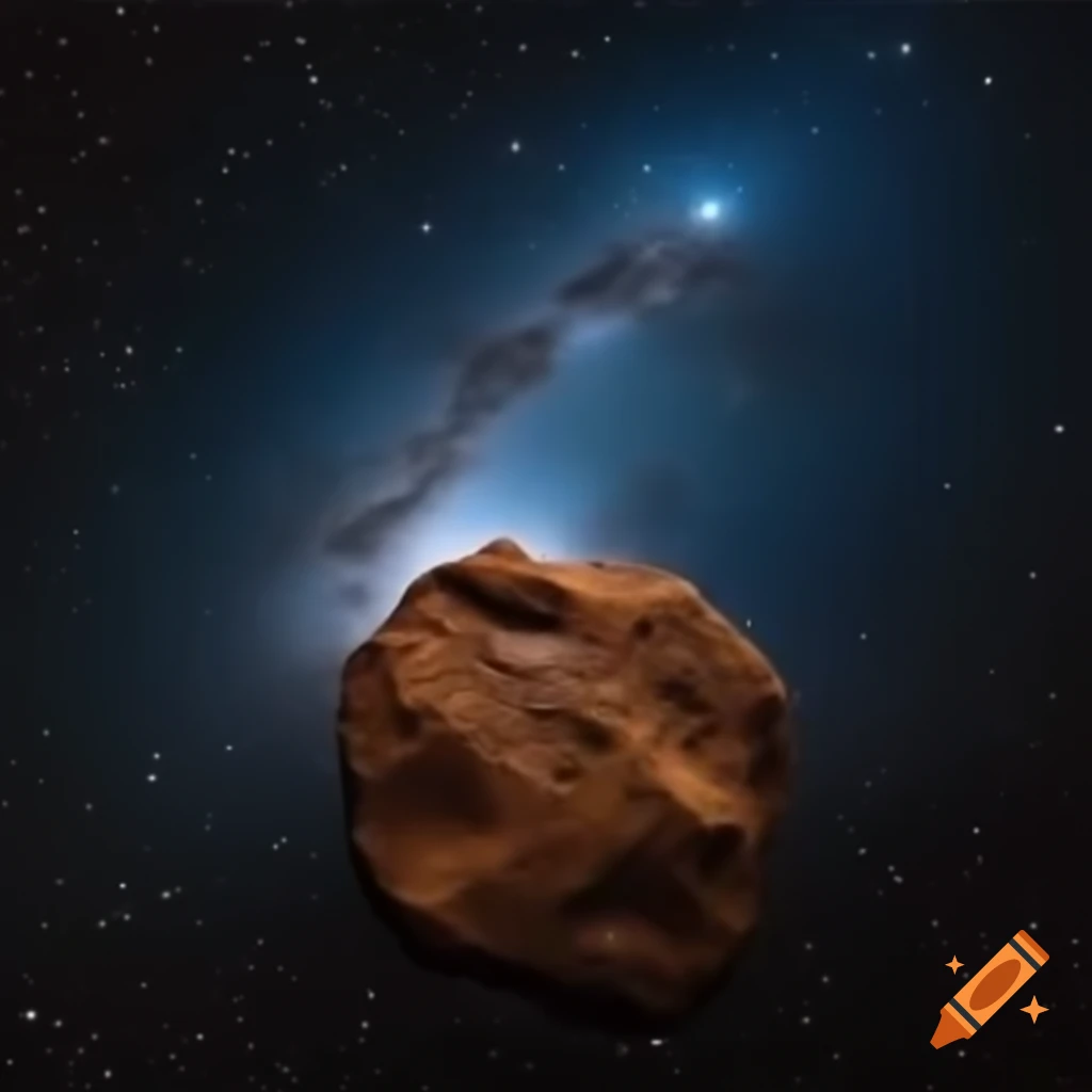 Meteor rock floating in space