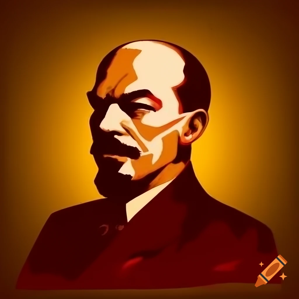 Constructivist avant-garde artwork featuring Lenin