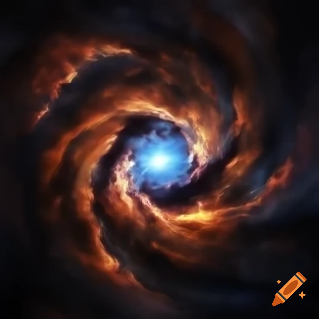Abstract representation of chaotic big bang and universe creation