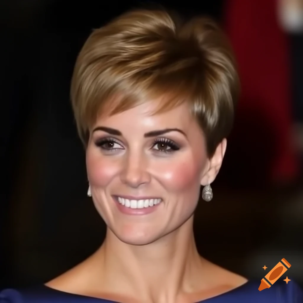 Catherine Middleton sporting a short pixie haircut