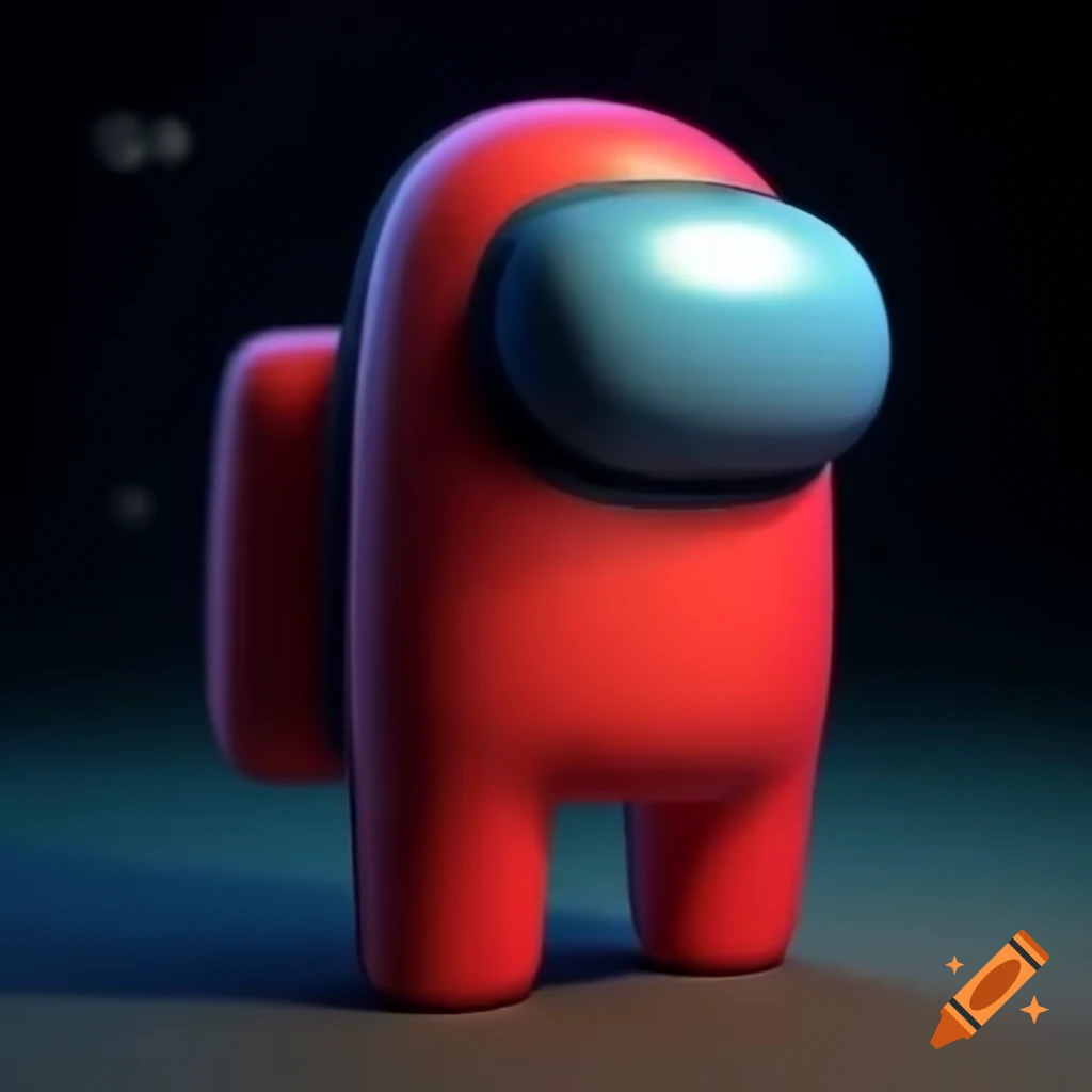High quality 3D render of Among Us character in VR