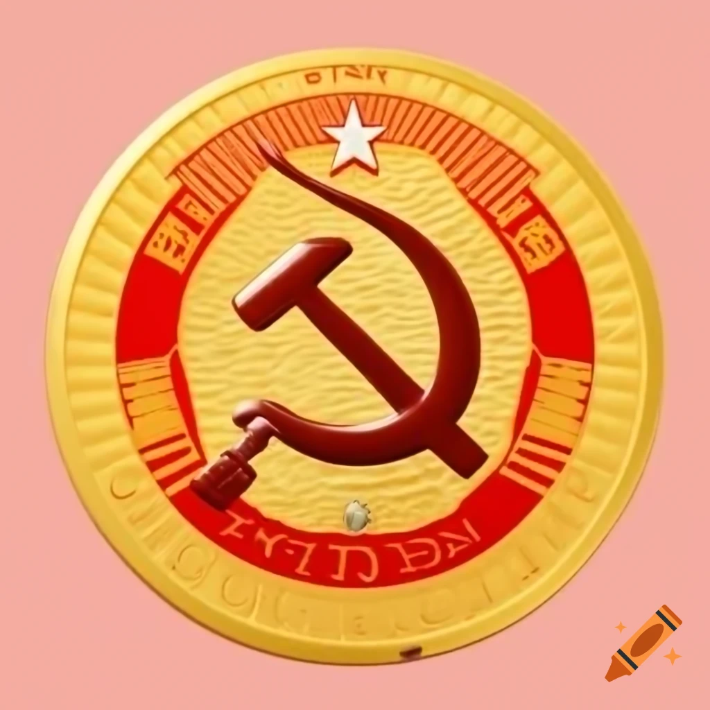 Communist Soviet-themed cryptocurrency coin on Craiyon