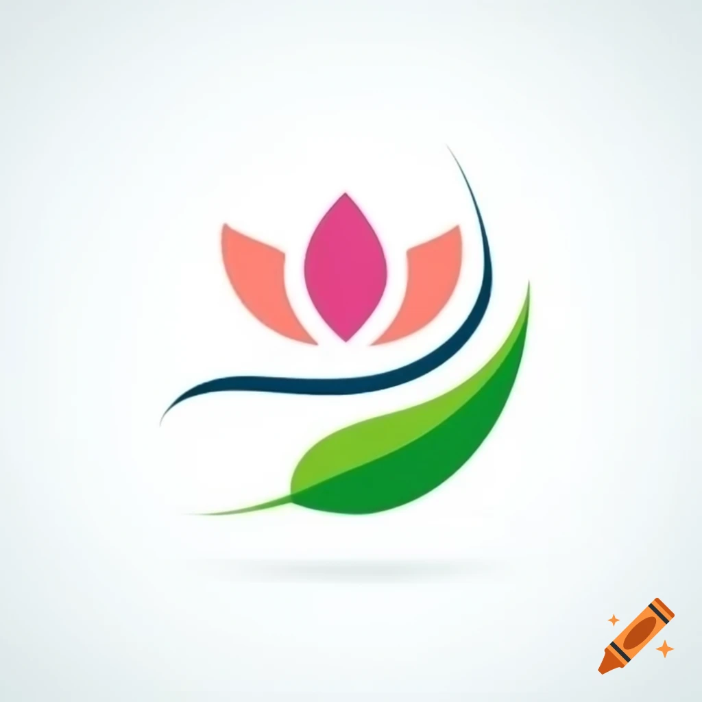 Abstract logo combining quill and lotus flower, symbolizing knowledge and growth