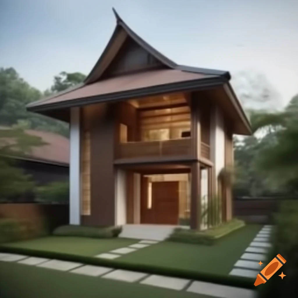 Sustainable housing plan inspired by traditional Indonesian Sulah Nyanda, two floors, 10x15m