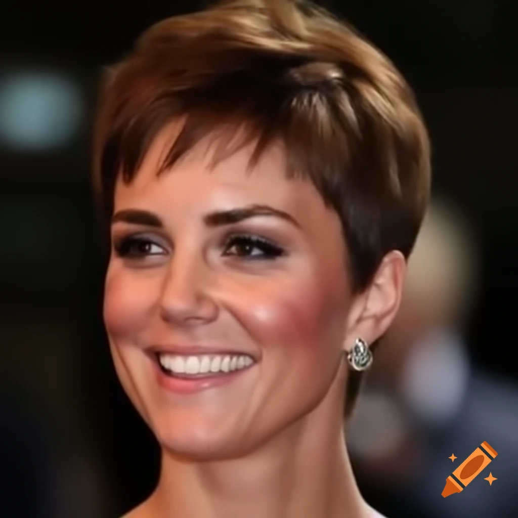 Catherine Middleton sporting a short pixie haircut