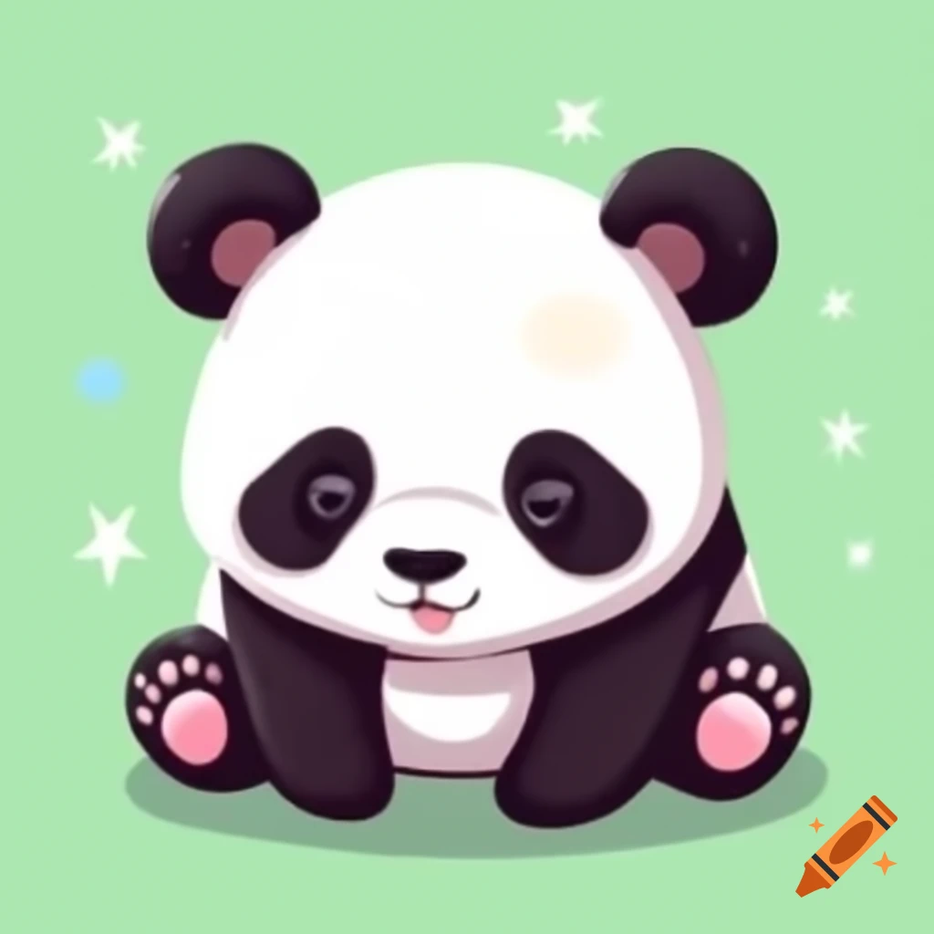 Cute cartoon art of a panda bear