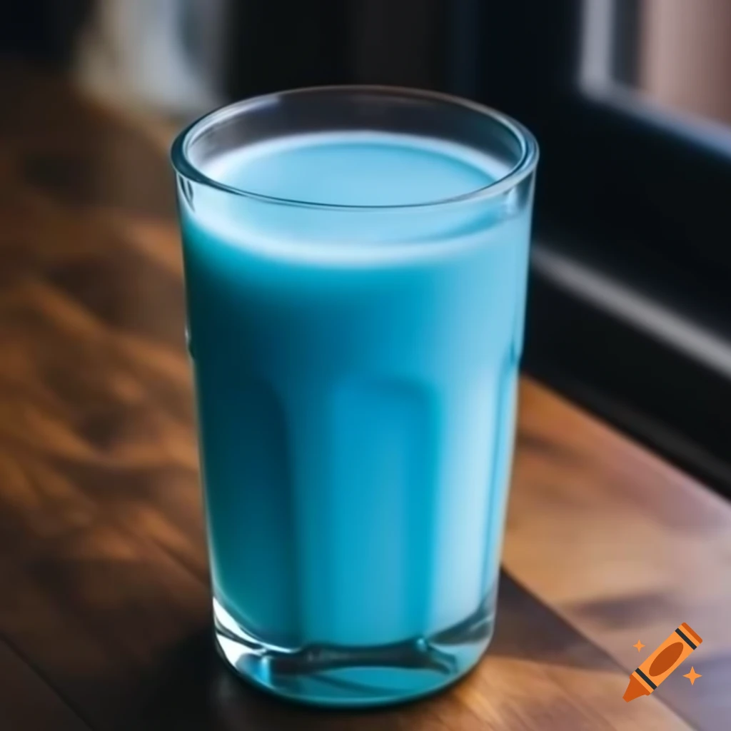 Blue milk cocktail served in a glass