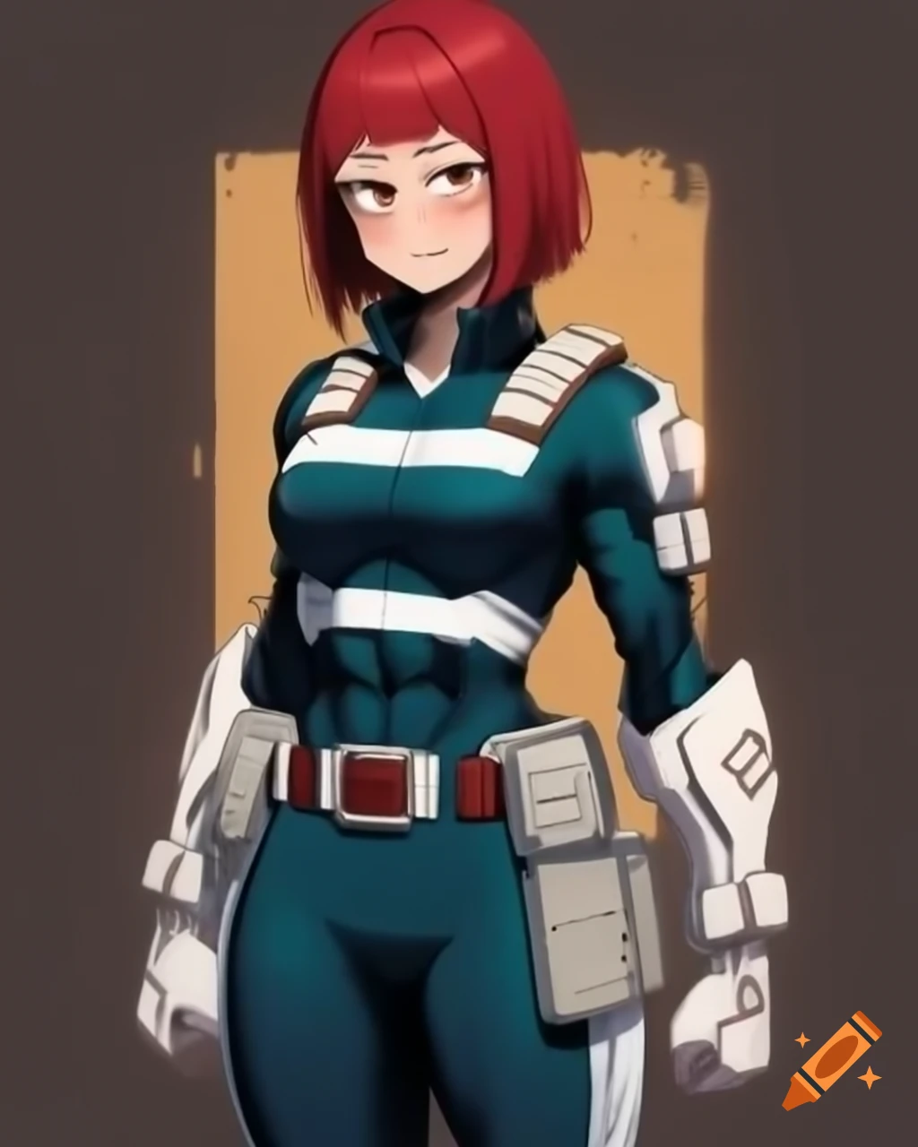 Anime hero costume design for 'Bass Boost' quirk in My Hero Academia style