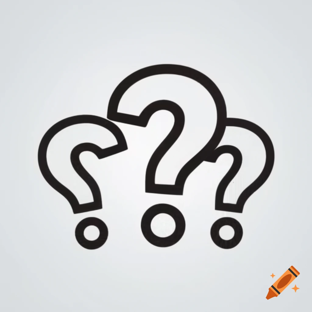 Two question marks in vector style on Craiyon