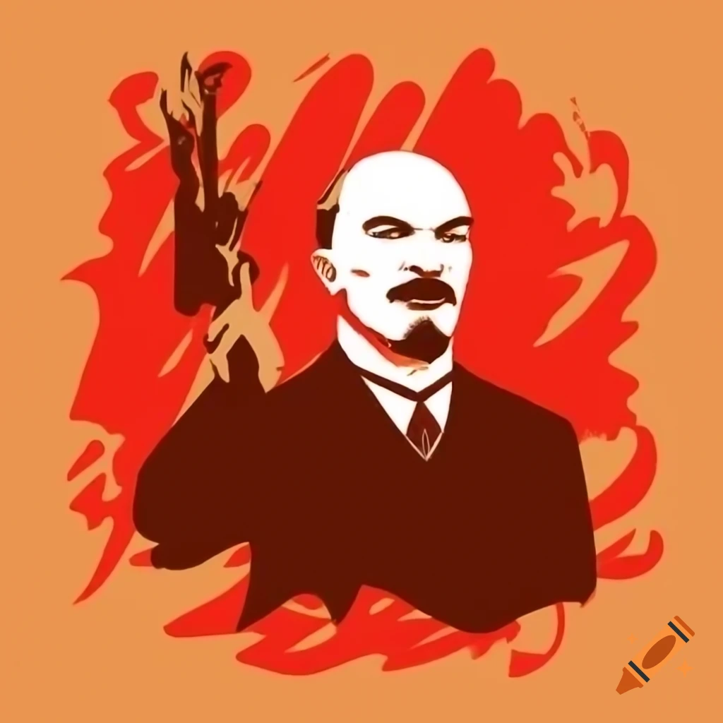 Constructivist art representation of Lenin