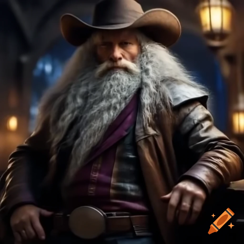 Magical cowboy wizard character